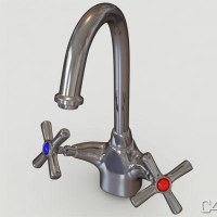 冷热两用水龙头3D模型：Water Tap 3d model download