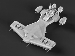 设计精细前卫的天空之锤科幻飞行器c4d模型免费下载Sky Hammer free 3d model