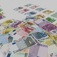 欧元纸币c4d模型（带简单动画）Euro Bills