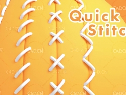 C4D衣服缝线缝合中文汉化插件 C4D Plugin Quick Stitch