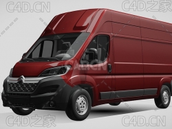 雪铁龙封闭式玻璃面包车货车2017款C4D汽车模型下载