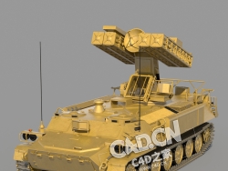 军事装备坦克导弹防御车C4D模型