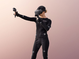 三维扫描写实人物体验vr游戏设备的外国女性