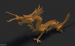 木龙工艺品C4D模型 Wood Loong 3D model