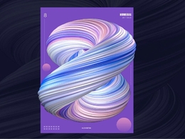 C4D数字海报