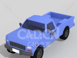 C4D低聚卡通1978年款福特F-100皮卡汽车模型下载