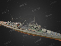 英国皇家海军斐济级轻巡洋舰直辖殖民地级军舰C4D模型下载Fiji 3d model