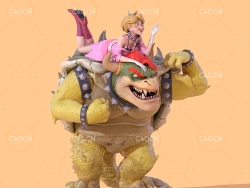 C4D鳄龟背上的金发女郎卡通角色模型 Snapping turtle