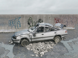 战后损毁模型：炸毁的汽车