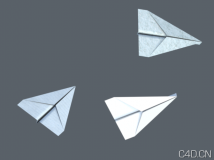 Cinema 4D Model: Paper Airplane 纸飞机