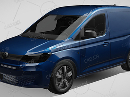 大众caddy-commerce-pro封闭车厢货车运输车面包车2021款C4D汽车模型下载