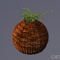 藤条编织灯笼花篮3D模型：Lantern baskets