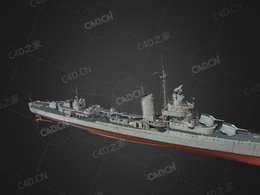 美国海军西姆斯级驱逐舰辛姆斯级驱逐舰C4D模型下载Sims 3d model
