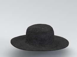 服饰模型：平顶阔沿草帽