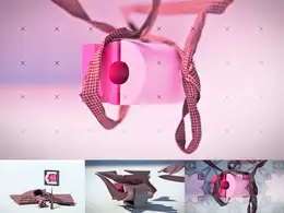 C4D布料破碎穿梭方块标志动画工程文件 CLOTHED LOGOCUBE ANIMATION