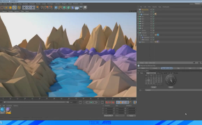 C4D 创建低面风格的风景 Low Poly Landscape Tutorial