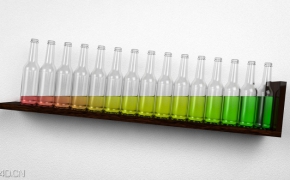 墙体玻璃瓶造型装饰C4D模型 bottles