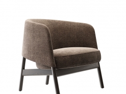 Bensen领口系列木制休闲椅3D模型素材下载Collar Lounge Chair Wood by Bensen