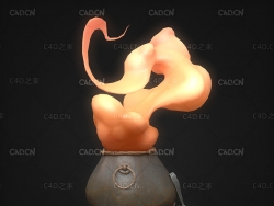 铜锅冒出的烟热气C4D模型