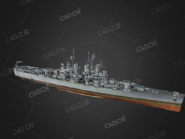 美国海军克利夫兰级轻巡洋舰C4D模型下载Cleveland 3d model