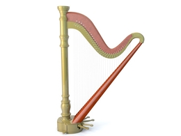 拨弦乐器竖琴C4D模型 Harp 3d model