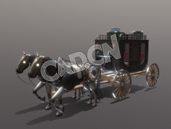 C4D马车模型 Stagecoach