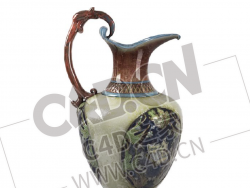 精美雕花古董花瓶琉璃瓶工艺品C4D模型下载