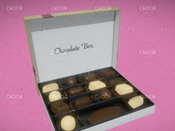 一盒巧克力糖果盒子食品C4D模型 chocolate