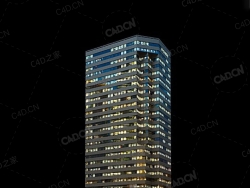 夜间摩天大楼办公楼写字楼C4D模型 Archmodels Vol.103_Night Skyscrapers - model-21