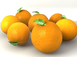 橙子C4D模型 orange 3d model