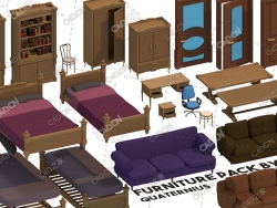 20个低面卡通家具模型包Furniture Pack