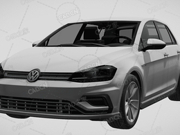 大众高尔夫r家用汽车轿车2017款C4D汽车模型下载