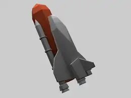 C4D低面多边形火箭 飞船工程文件 rocket