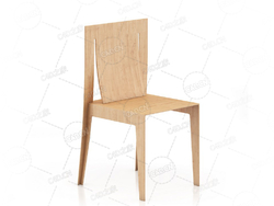 实木椅餐椅靠背椅单人椅C4D模型Wooden Chair 7