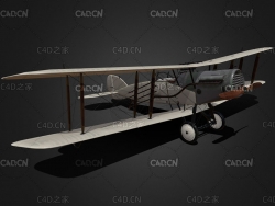 C4D日本三菱和美国通用空中支援战斗机双翼飞机 F-2"BANSHEE"