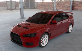 三菱LancerEvo 三厢汽车C4D模型