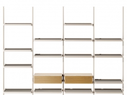 Molteni&C赫克托带抽屉模块化书柜3D模型素材下载Hector Modular Bookcase with Drawer