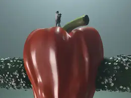 C4D彩椒上相拥的恋人创意工程 PEPPE LOVE