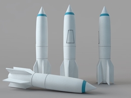 卡通小火箭C4D模型 Raketa