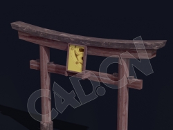 C4D香格里拉中式建筑牌楼木结构模型 Kitbash3d-Shangri-La_Gate_B_grp