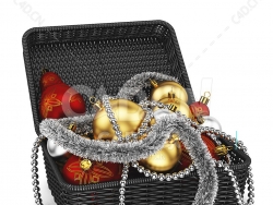 圣诞装饰品盒彩球彩带 BOX OF CHRISTMAS DECORATIONS 1