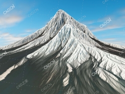 高耸入云的雪山山峰三维模型Mountain Peak
