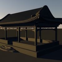 古建模型：亭子3D模型 Ancient pavilion