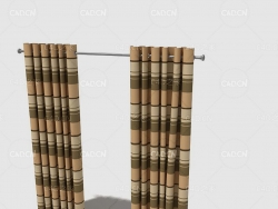 C4D客厅窗帘卧室窗帘室内窗帘模型 Curtain 3D Model-58