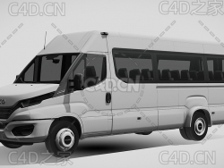 依维柯商务车客车商用车2022款小巴汽车C4D汽车模型下载
