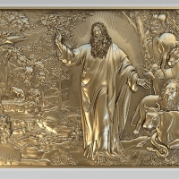 壁画“创世纪”浮雕雕刻模型（STL雕刻三维模型）