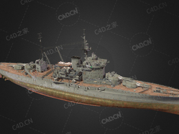 英国皇家海军厌战号战列舰超级无畏战列舰C4D模型下载Warspite 3d model