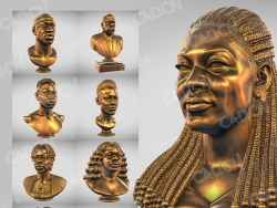 9组非洲名人雕像铜像C4D模型 Figure statue