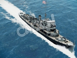 C4D海军舰艇军舰舰船-艾瓦兹级护航驱逐舰模型 Evarts Destroyer Escort 3d Model