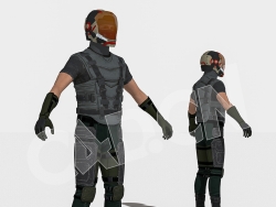 穿防弹背心的特种部队士兵C4D人物绑定模型IG_Haze